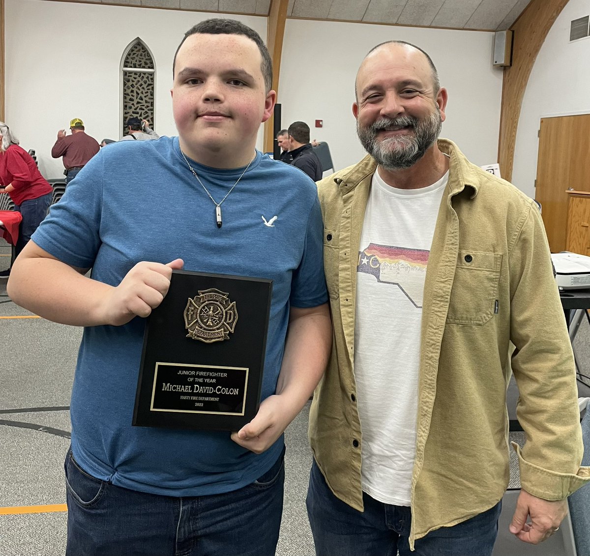 unifiedchamplhs's tweet image. Super proud of Michael David-Colon on being named Junior Firefighter of the year for Hasty Fire Department!