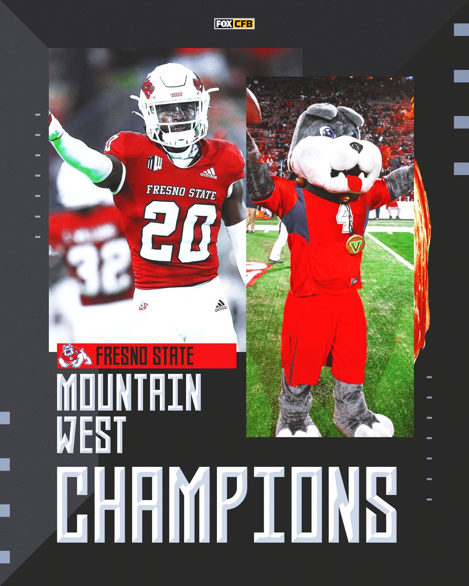 CFBONFOX's tweet photo. The @FresnoStateFB Bulldogs take down Boise State to claim the Mountain West Title! https://t.co/xde1jmP8dM