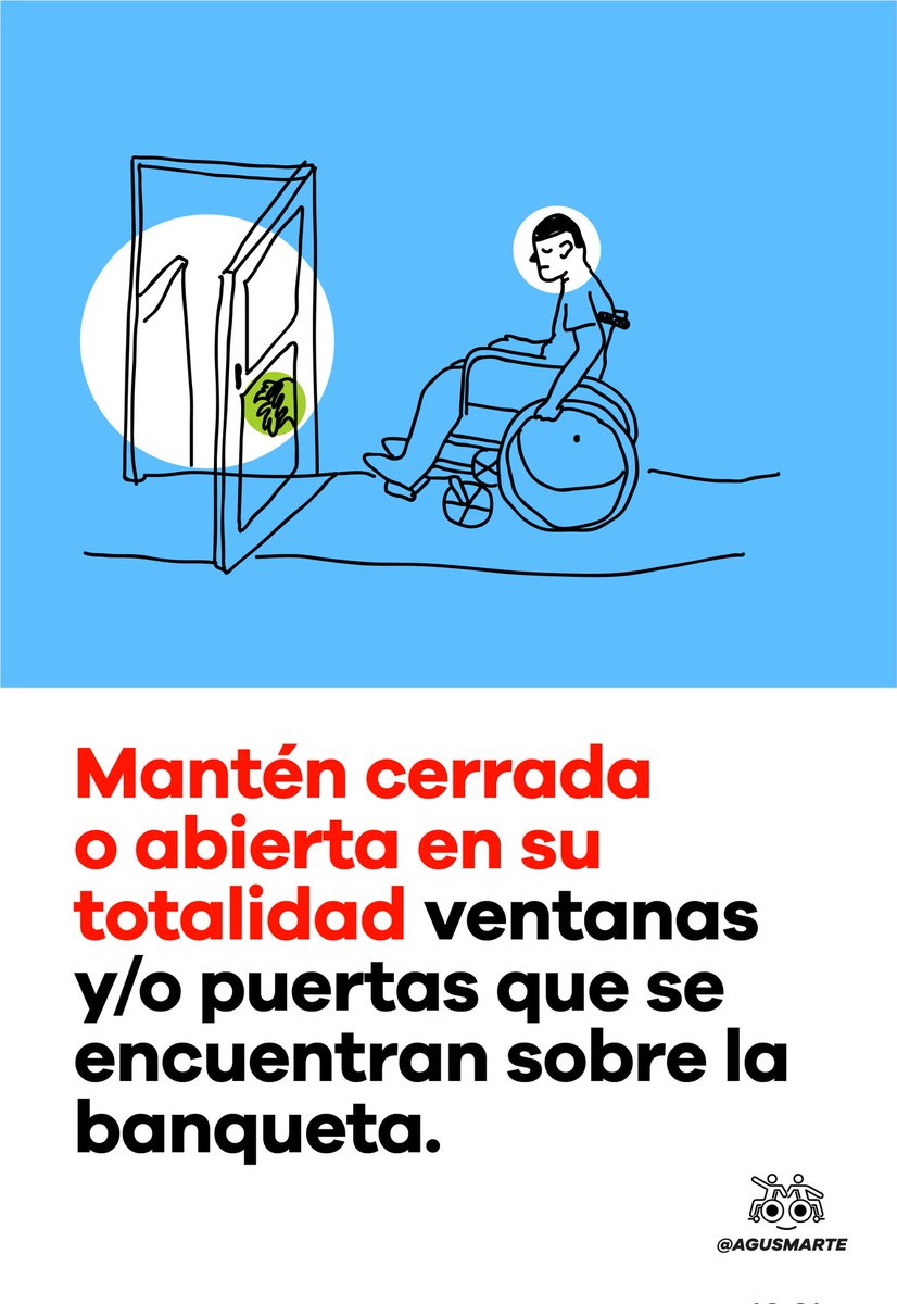 AGUS_MARTE's tweet photo. ¿Sabías que todos podemos contribuir a la Inclusión de las personas con disCAPACIDAD?
Te comparto unas acciones para contribuir a ello...
1. Ceder el paso a personas con disCAPACIDAD.
2. Mantén cerrada o abierta en su totalidad puertas y ventanas que den hacia la banqueta. https://t.co/8jgCsmR17H