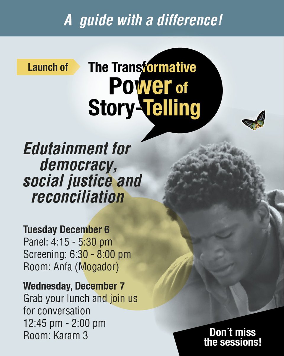 Romper_Silencio's tweet photo. Don’t miss the sessions! 
#SBCCSummit #EEforSBCC #EEMostRead #Marruecos 
-Tuesday December 6 
Panel: 4:15 pm – 5:30 pm 
Screening: 6:30 pm - 8:00 pm 
Room: Anfa (Mogador) 

-Wednesday, December 7
Grab your lunch and join us for conversation
12:45 pm - 2:00 pm
Karam 3 https://t.co/hjRnaszbz5