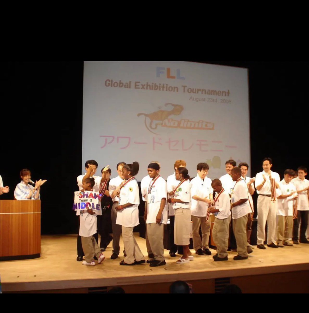 selmekki's tweet photo. At the risk of sounding like my Pop-Pop, did I ever tell yaw ‘bout the time our @PHLschools #ShawMS students were invited to Aichi, Japan to rep the United States &amp; compete in an international robotics competition? #NasaExplorersSchool #ShawMS #PhillytoAichi #Aichi @8BlackHands1 https://t.co/LjMZZlL4C0