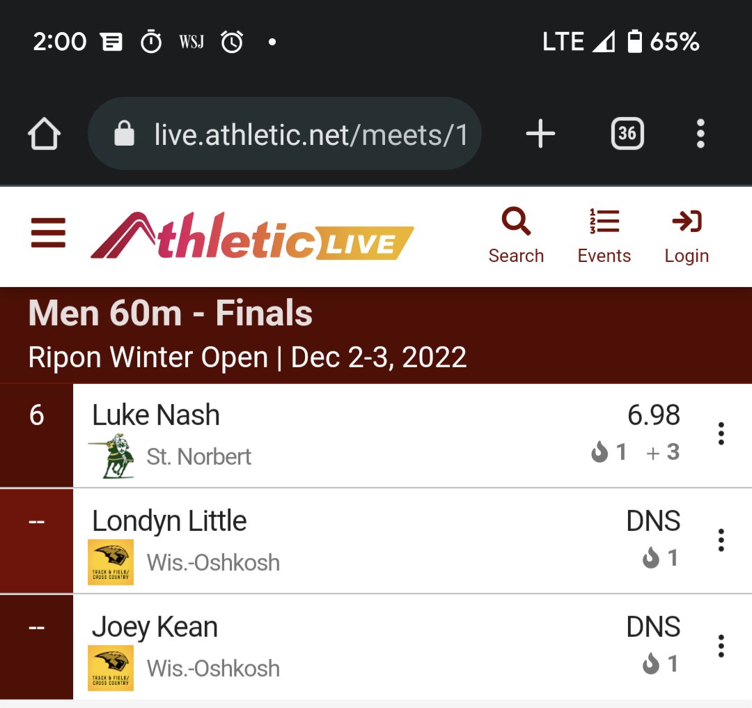 SNCCCTF's tweet photo. Luke Nash runs a 6.98 in the 60m dash to set a new @SNCCCTF school record!
Luke is the first SNC athlete to break 7 seconds in the event!!!
🔥🔥🔥 https://t.co/Q8PaNpsA3m