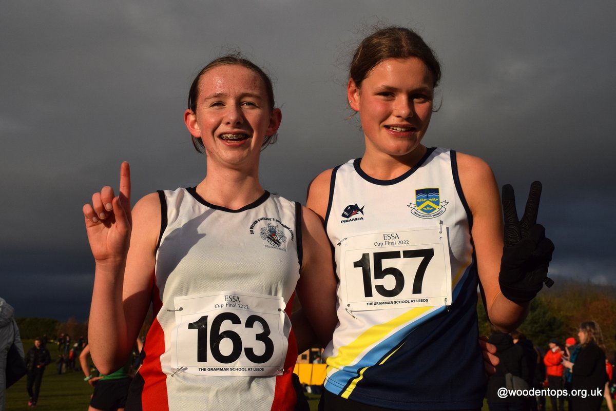 41st English Schools' AA XC Cup Final at The Grammar School at Leeds - Senior Girls winner Jemima Ridley of Sir William Borlase's Grammar School, Buckinghamshire &amp; 2nd Maddie Hughes of Dr Challoner's High School <a href="/ChallonersHigh/">Dr Challoner's HS</a> <a href="/SchoolAthletics/">EnglishSchoolsAA</a> <a href="/AthleticsWeekly/">AW</a> @GsalSport