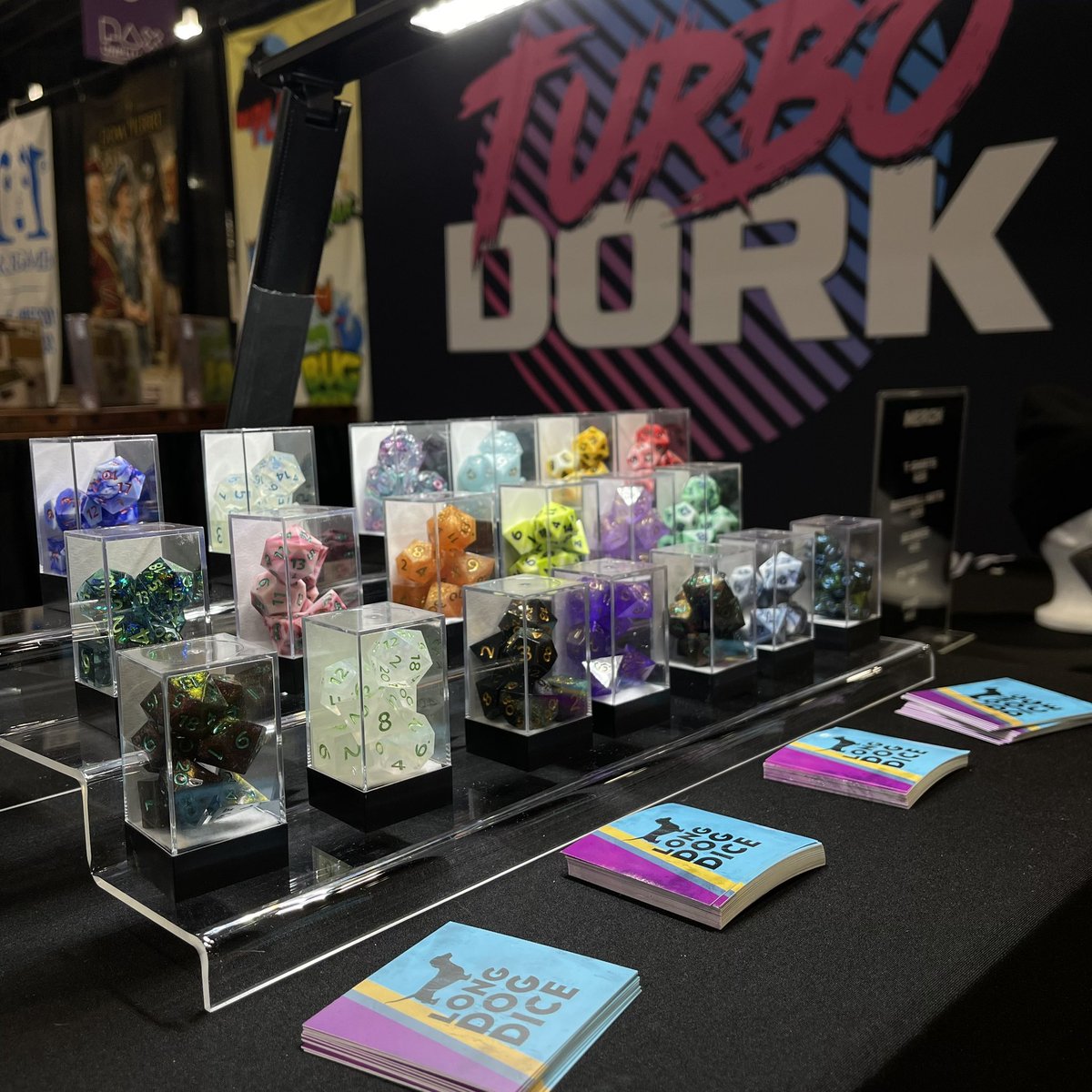 Come visit us at booth 3437 in the middle of the PAX Unplugged hall! We are featuring our friend <a href="/longdogdice/">Long Dog Dice (moved to ☁️)</a> ‘s amazing hand made dice today and tomorrow! #turbodork #longdogdice #paxunplugged #handmadedice #turbodorkpaints