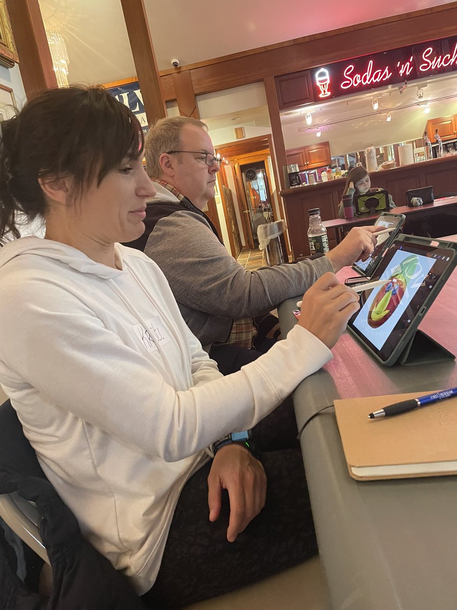 VisualArtsNHS's tweet photo. NHS Art Dept. visits Cliffside Artist Collaborative today in Hinckley to test out their digital art skills using the iPad https://t.co/LvbYWBVKyX
