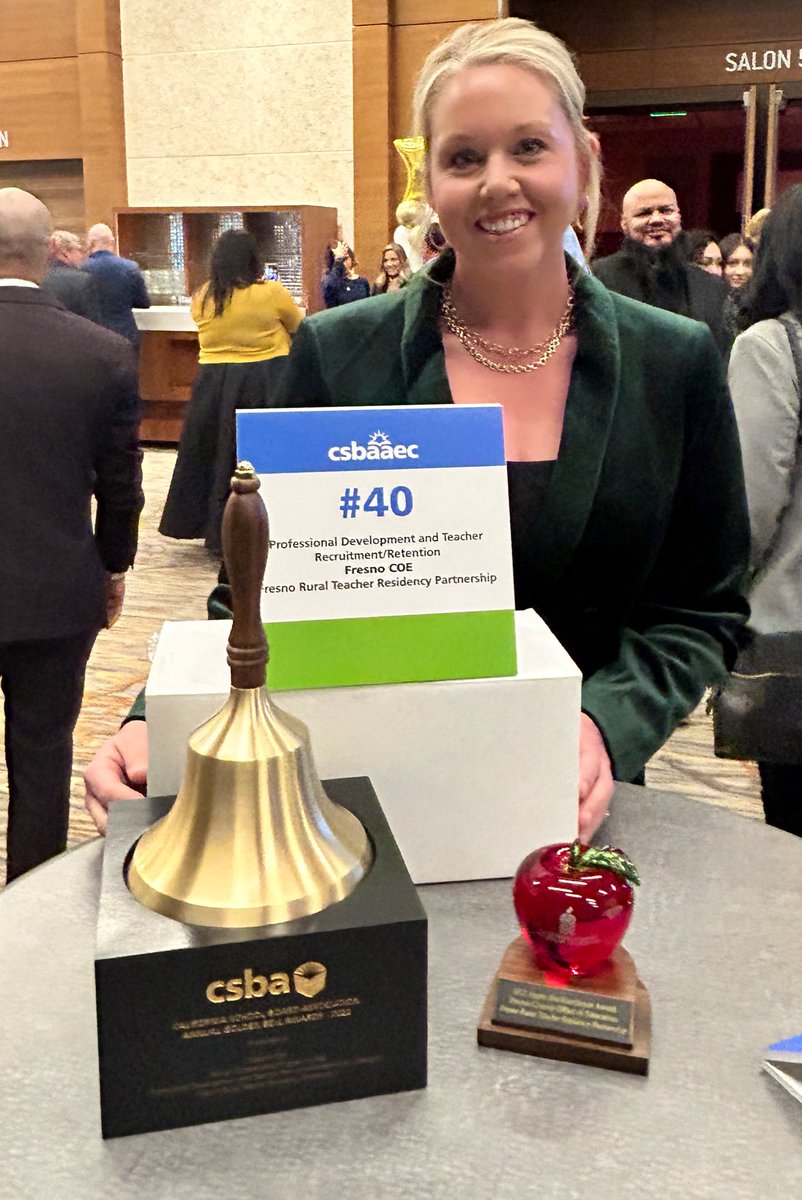 Incredibly honored that our Fresno Rural Teacher Residency Program was chosen for the 2022 CSBA Golden Bell and CCBE Apple for Excellence Award. #FresnoRuralTeacherResidency #EquityinAction <a href="/FresnoCoSS/">Fresno County Superintendent of Schools</a> <a href="/CaTeachFellows/">Teaching Fellows</a> <a href="/FresnoKremenEdu/">Kremen School of Education and Human Development</a> #Kerman #Mendota #GoldenPlains #Firebaugh