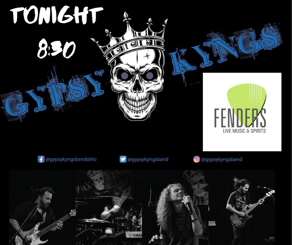 It’s gonna be smoking’ hot with the <a href="/gypsykyngsband/">Gypsy Kyngs</a> tonight at Fenders 8333 Market Exchange Dr. Westerville, OH. The party starts at 8:30pm, we can’t wait to see ya! #livemusic #gypsykyngsband #theresnopartylikeagypsykyngsparty #whereyagonnaputthattree #bendoverandillshowya