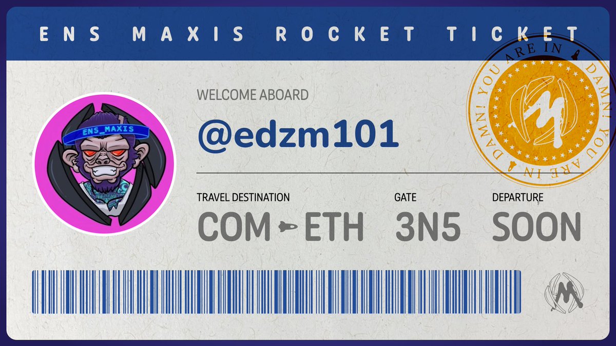Guess who just managed to get a ticket to space!!!!! Its never too freaking late!!!!!
 LFGGGGGG many thanks <a href="/ENSMaxisNFT/">ENS Maxis</a> 
#ENSMaxis #ENS #ENSMaxisNFT