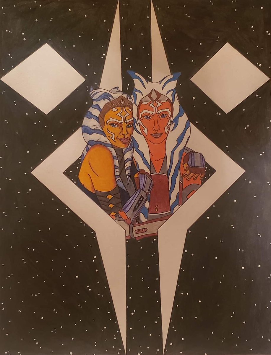 Sometimes life imitates art. I'd like to think by drawing this piece of art last year, that I manifested this moment happening 😆 #Ahsoka #ahsokatano #teamtano #ashleyeckstein #rosariodawson @HerUniverse @rosariodawson