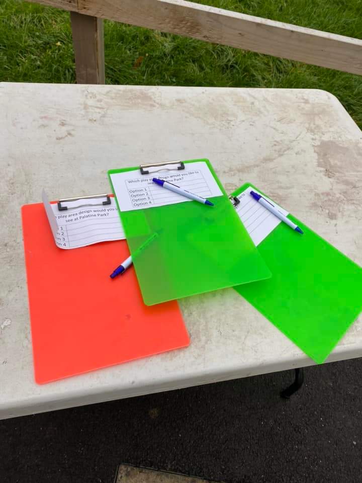 IbshaC's tweet photo. This morning at Palatine park with Cllr Sam Theodoridi and Labour candidate for Castle Sophie Cox attending the consultation session organised by Park Rangers for play park equipment display where our residents have their say on how they want to see their play park. https://t.co/VJvJKiB8wQ