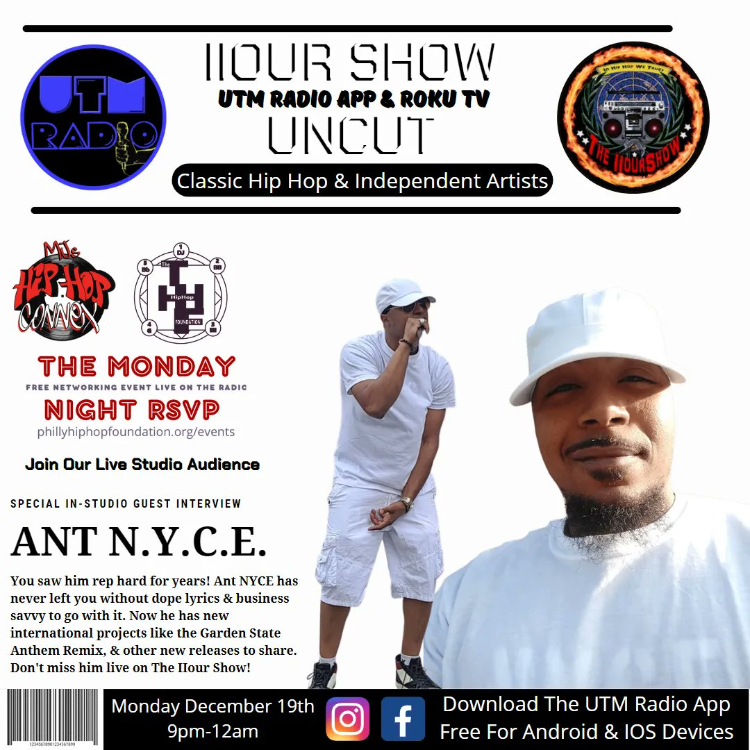 #December19th #9pm #NYCE #Live #UTMRadio & #Roku #GetTheApp #Join the #StudioAudience #Listen or #Watch #Salute youtube.com/123ANTNYCE