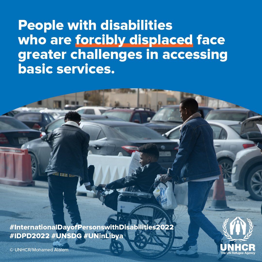 UNHCRLibya's tweet photo. On International Day of Persons with Disabilities, let's commit to leaving no one behind and strengthening services and justice systems to be accessible for all.
#IDPD #IDPD2022 #16Days #OrangeTheWorld
#UNSDG #UNinLibya #UNHCRLibya https://t.co/GGEIjuWShi