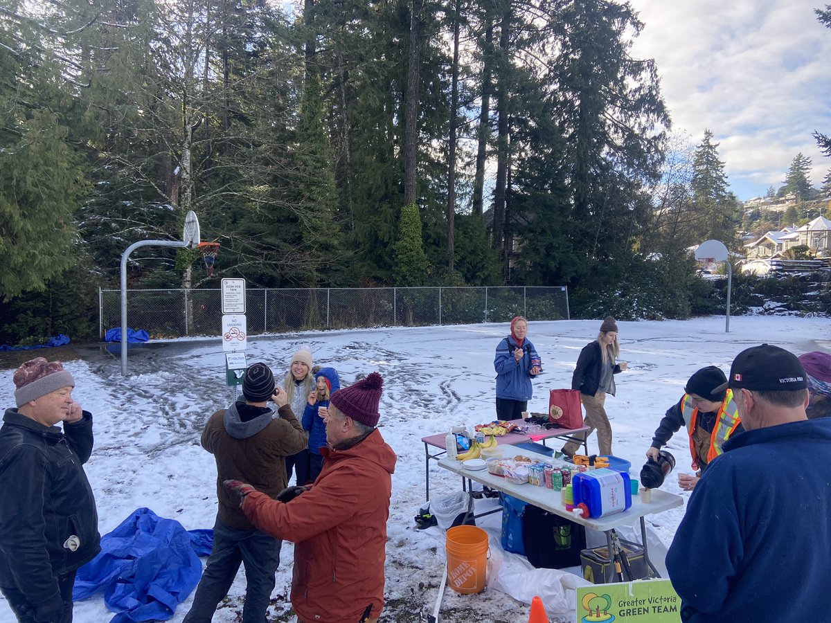 What a great morning pulling invasives <a href="/cityofcolwood/">City of Colwood</a> Ocean View Park. Ran into the famous Coun. Grove! Thanks to all who came despite the snow. #colwood #colwoodbc #greenteam #invasives #community