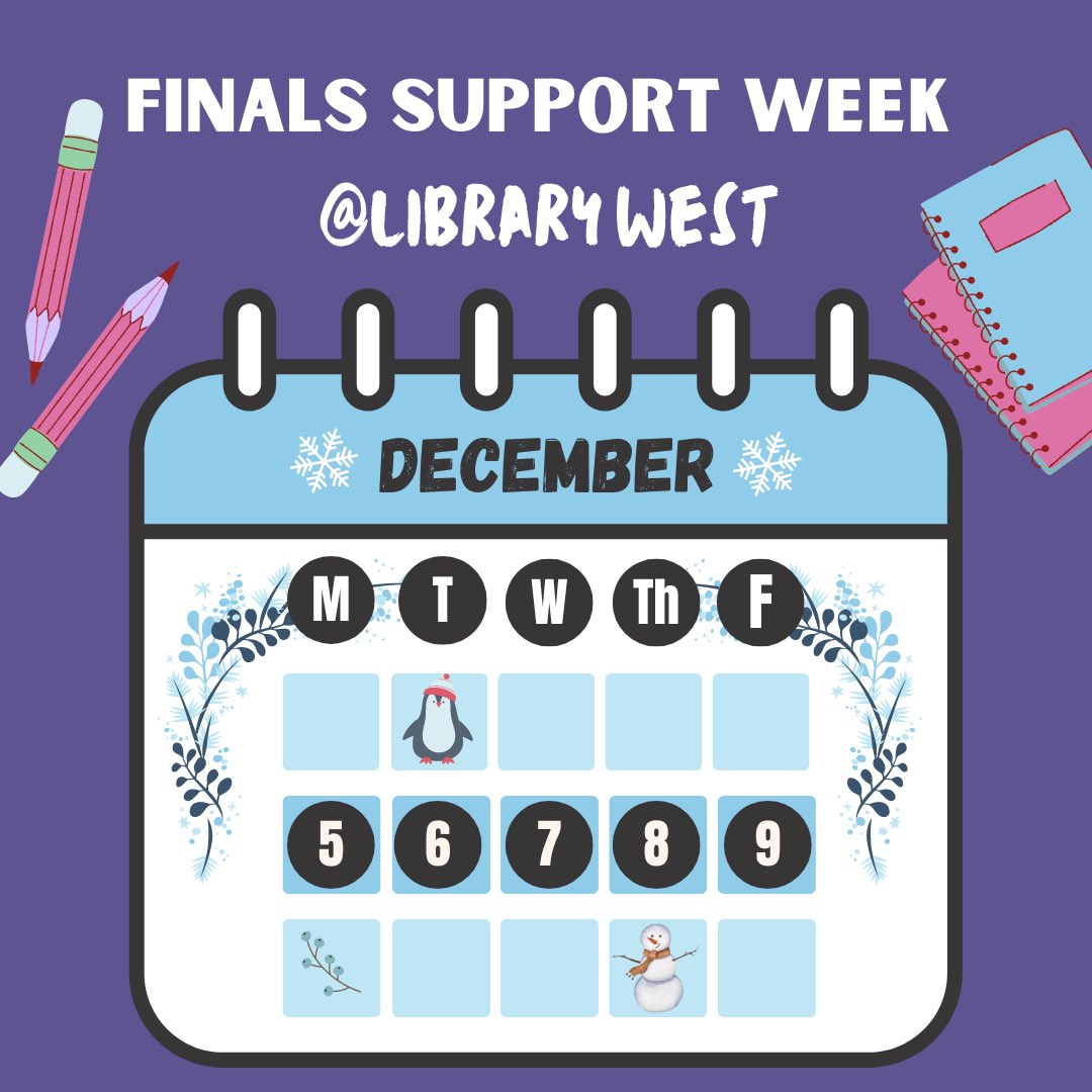 Join us for Finals Support Week at Library West from December 5th-9th! We’ll have free snacks, study materials, and motivational support all week long. And December 4th-14th, we’ll be open until 3am to give you more time to study! Good luck, Gators!! You’ve got this!