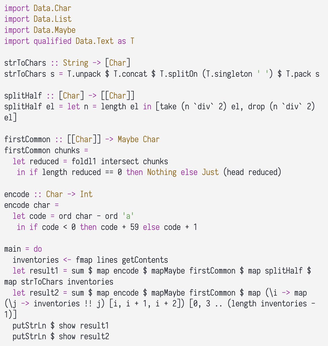 jvkersch's tweet image. Check out my beautiful Haskell solution to #AdventOfCode2022!