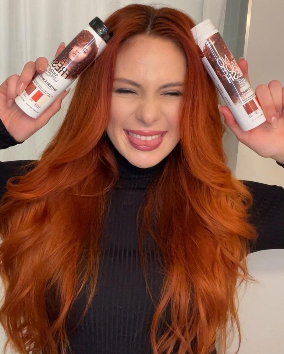 NoFadeFresh's tweet photo. "✨My secret is out ✨ Everyone always asks how I keep my hair so vibrant &amp; orange and the answer is @nofadefresh color depositing shampoo &amp; conditioner in Spicy Copper."

Thank you for sharing @sabina.karac! 🧡 Find out more at https://t.co/O9jFsy6vWq https://t.co/4qeDWJWDuA