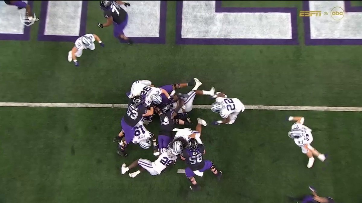 This was the 3rd and goal play for TCU in OT.

Do you think the ball carrier was in?