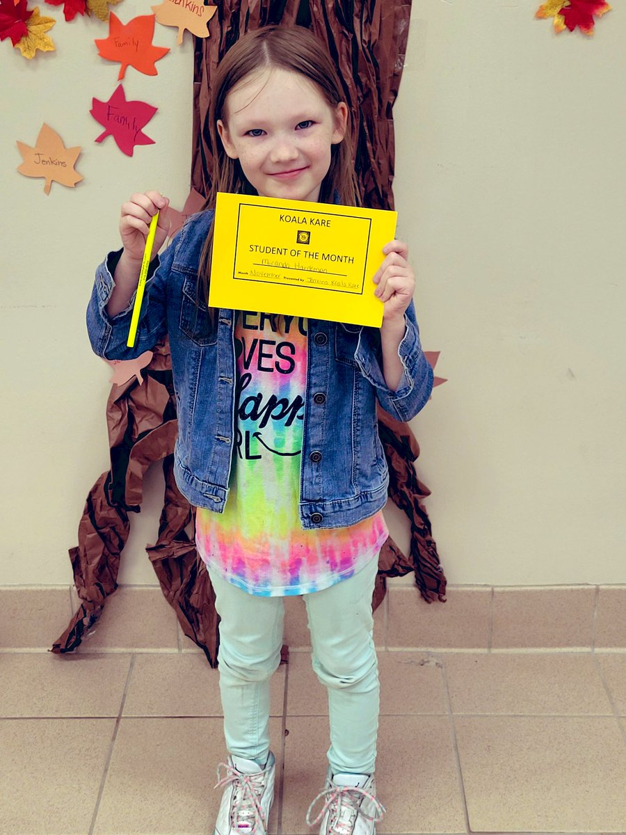 KoalaKare_LLC's tweet photo. Join us in celebrating our November student of the month Miranda from @Jenkins_Jaguars. Our focus for the month of November was Teamwork. #TogetherEveryoneAchievesMore #LeaderInTraining π¨ https://t.co/ppyE5liDje