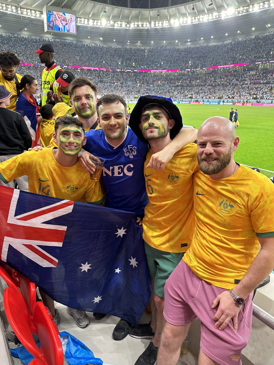 HarryHesketh's tweet photo. Spent my whole time here with Aussies, been best experience of my life with them, they’d won the World Cup even before this game yet are going home disappointed after that and it’s a testament to them, what a nation 👏🏻👏🏻 https://t.co/a4F1PmN47q