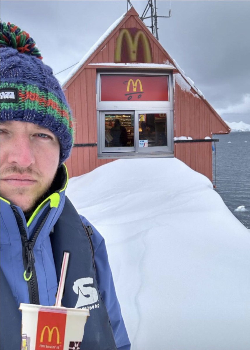 simonjwils's tweet photo. Turns out there is a McDonalds in Antartica after all 🧊☃️ https://t.co/lcmf4H7fYo