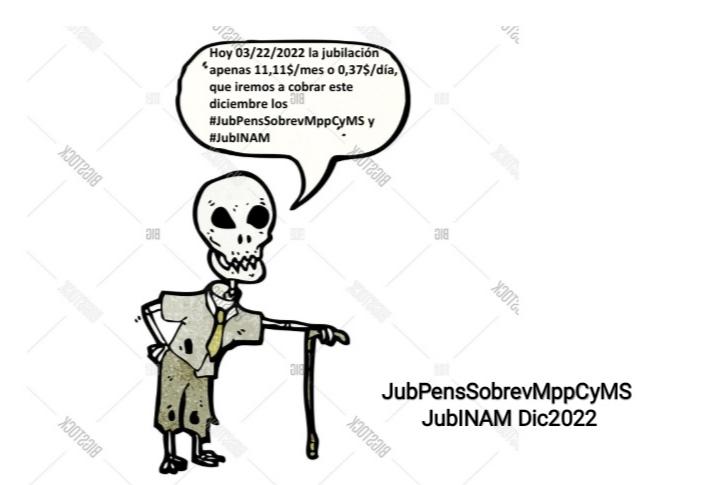 LagartowR's tweet photo. #asilodicen🗣️📣 Que terminarán cobrando los jubilados de administración pública y pensionados del IVSS este mes de diciembre 2022? Ya la pensión de jubilación y pensionados del IVSS es de 11,11 $/mes y ⏬⬇️. https://t.co/jLr4UXXvEL