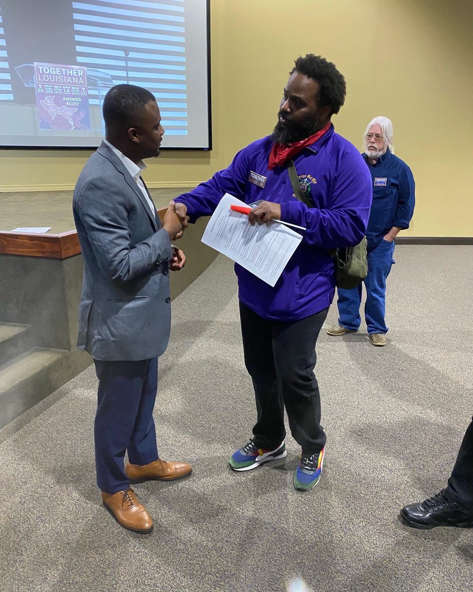 I had a great time talking to folks in LaPlace at <a href="/Tog4LA/">Together Louisiana</a>’s New Wine Christian Fellowship. 

We discussed how the Public Service Commission can make our utilities clean, affordable and reliable and how we can no longer afford the status quo. So many are ready to vote for change.