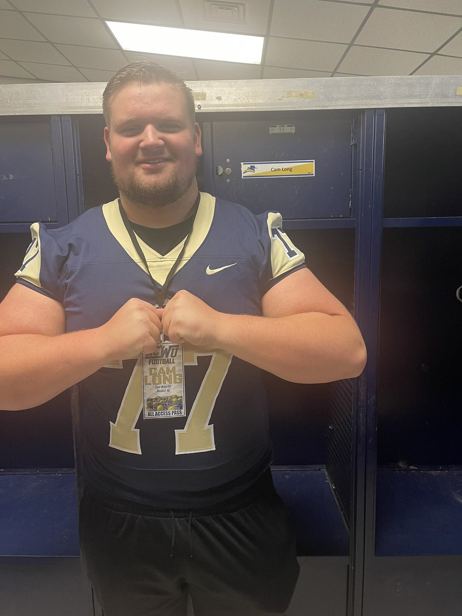 After my first and great offical visit to North Carolina Wesleyan University. I’m blessed to receive my first offical offer! <a href="/Coach_Filkovski/">Jeff Filkovski</a>  <a href="/CoachMattKeith/">Matthew Keith</a> <a href="/NCWesleyanFB/">NC Wesleyan Football</a>