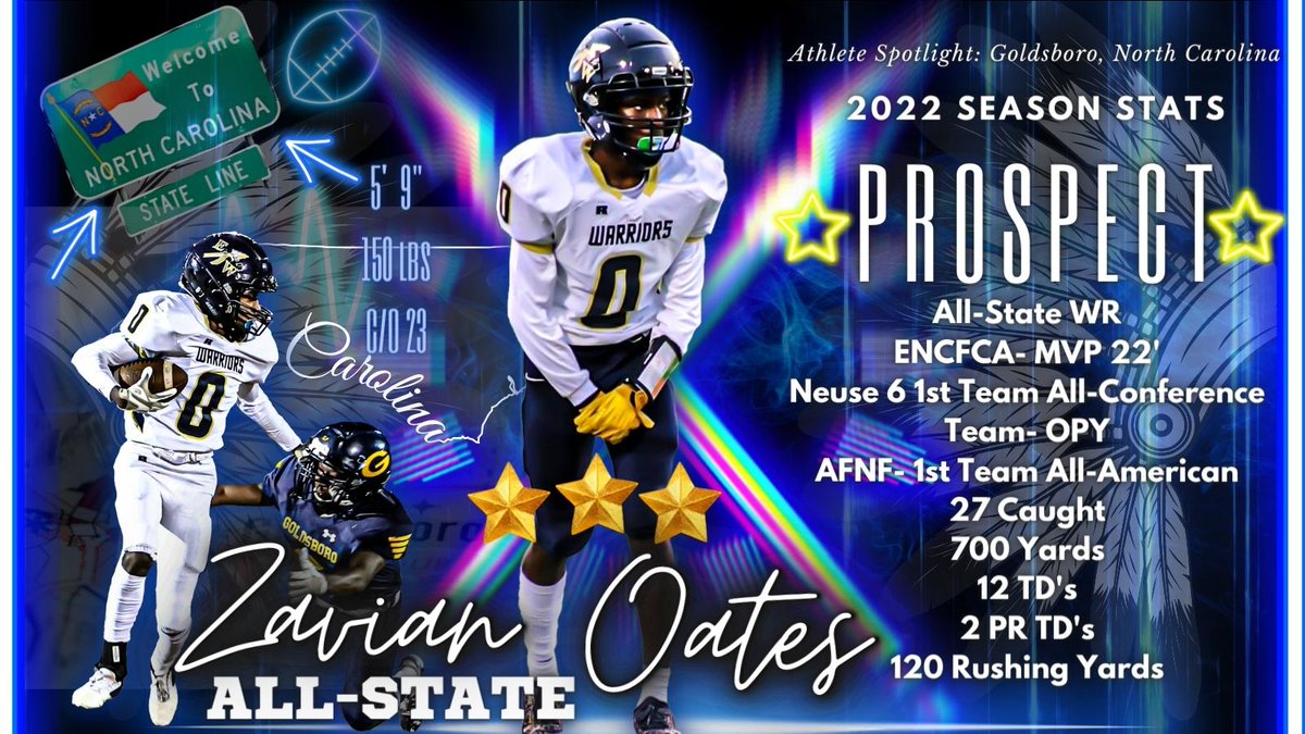 ProspectSport_'s tweet photo. Back to NC, we go for the All-State 3⭐️ MONSTER @ZavianOates. With his 4.38 GPA, he's as smart as he is talented. Put him on your list coach! Y’all know the drill! Retweet, comment, and like! Help us grow! #CFB #CFP #FBS #FCS #NCAA #NAIA #Recruiting #Playoffs @MaxPreps @TopPreps https://t.co/x32PlzMBuY