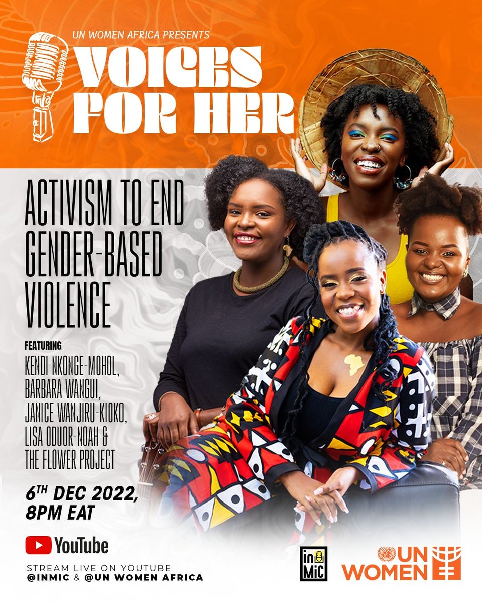 FlowerProjectKE's tweet image. Guess who's back? We've partnered with @unwomenafrica and In-Mic to bring you the #VoicesForHer concert on 6th of December, 8pm. The #16DaysOfActivismAgainstGBV will feature @KendiNkonge @LisaOduor Barbara Wangui &amp;amp; Janice Wanjiru and a special guest!