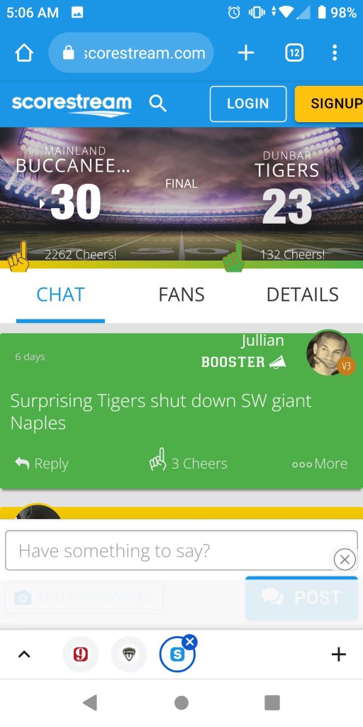 volusiaschools's tweet photo. Congratulations to @Mainlandhigh Football for a great game last night defeating @DunbarHighFL last  night and advancing to the State Finals! Well done #Bucs #VCSPride https://t.co/h7g2wnYJ62
