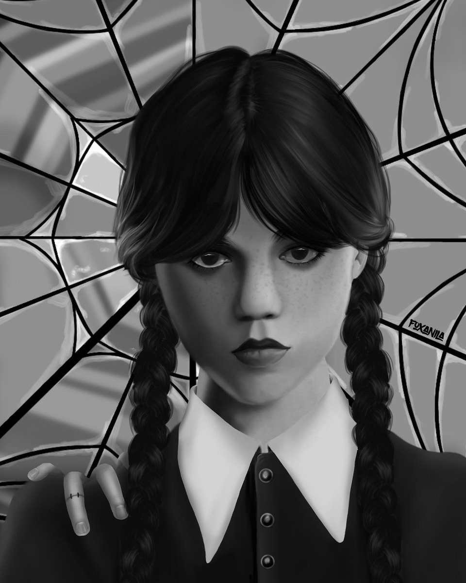 Foxanila2's tweet photo. #wendsday #wendsdayaddams #wendsdaynetflix #jennaortega @jennaortega #netflix #timburton #addamsfamily  #thing #eiskalteshändchen #procreate #ipadpro #applepencil https://t.co/XdvzTvl6Bm