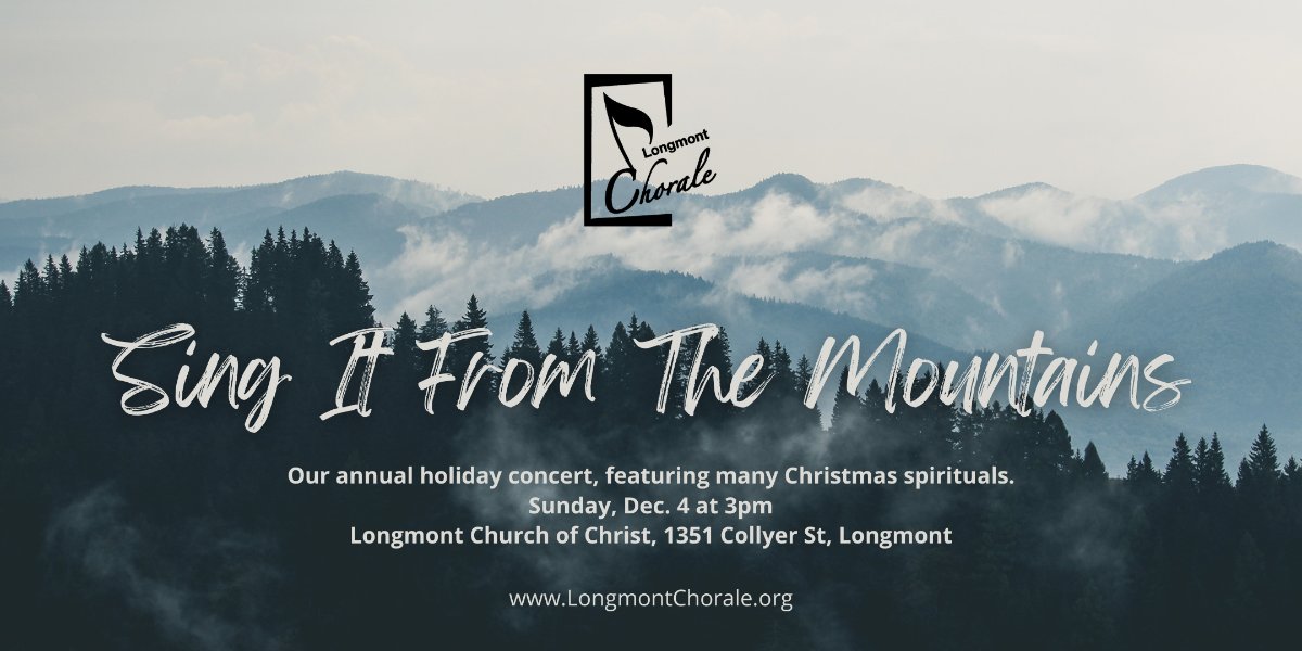 🎶 Last Call - Online Ticket Sales End at 6pm today for: "Sing It From the Mountains" - Sunday, 12/04 - mailchi.mp/3f6b6250323a/l…