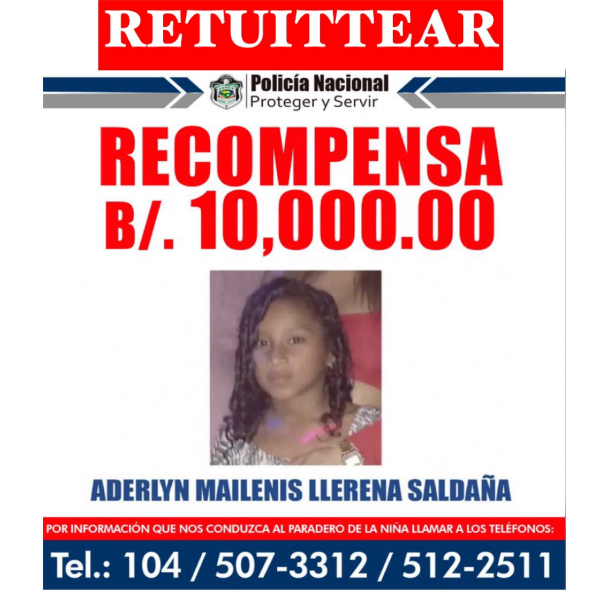 Hoy es 3/Diciembre/2022 No olvidar a Aderlyn Mallenis Llerena Saldaña de 9 años. Desaparecida desde el Martes 13 de Septiembre, en Las Trancas,de San Miguelito cuando se dirigia a la Escuela Gabriel Lewis Galindo Ella podria ser nuestra hija, hermana,nieta,sobrina, prima.