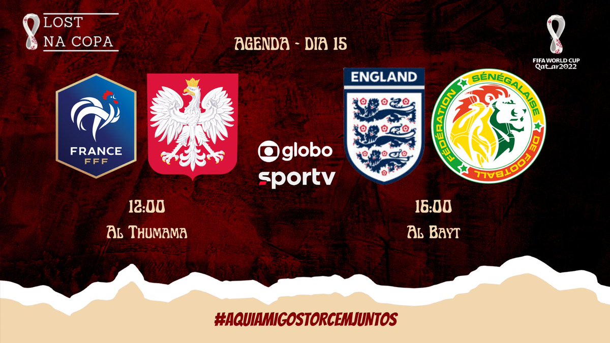 LostInMorumbi's tweet photo. Dia 15 de Copa e mais um grande confronto pode se definir nas quartas... Será?

Eis os jogos deste Domingo.

#AquiAmigosTorcemJuntos
#Qatar2022 https://t.co/N3Cq08KneD