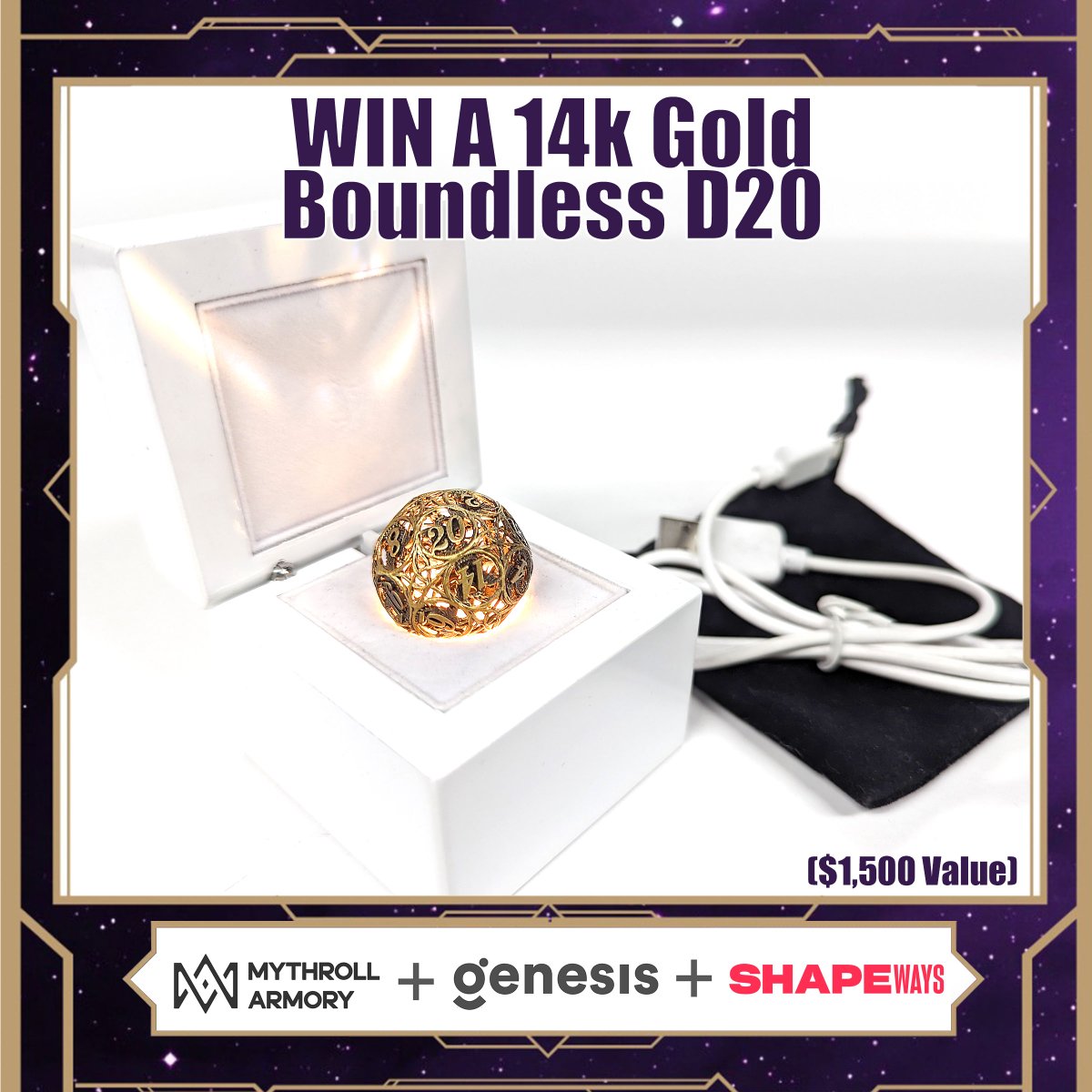 Want to win a 14k Gold Boundless #Dice D20?

Just hit that retweet button to enter and make sure you check out the #Kickstarter at kickstarter.com/projects/stone…