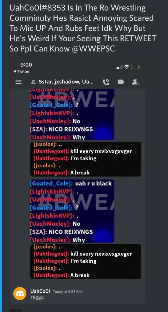 Pls rw community stay away from this man uah he dangerous he eats people feet and tries to act black and he very tosix looks at people private