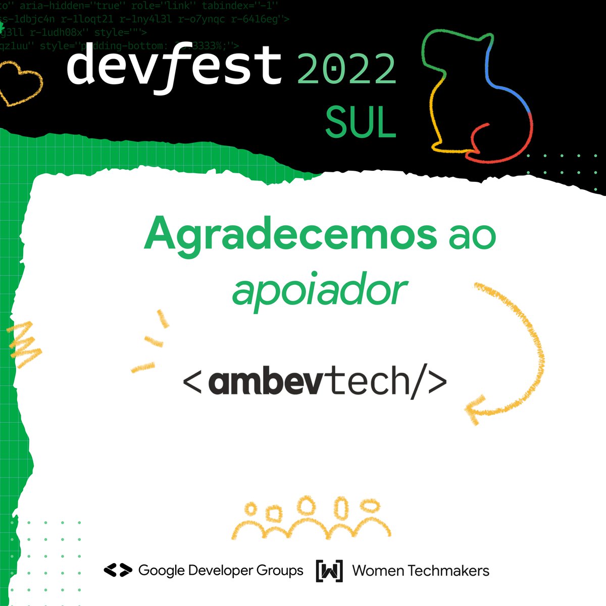 devfestsul's tweet photo. Queremos agradecer a Ambev Tech que está nos apoiando na realização do #DevFestSul2022. A Ambev Tech liberou alguns vouchers que serão sorteados durante o evento para que você possa curtir o final de semana.
📆 Acesse https://t.co/V7ZmL9sYxU e garanta seu ingresso agora mesmo! https://t.co/H2szbjfply