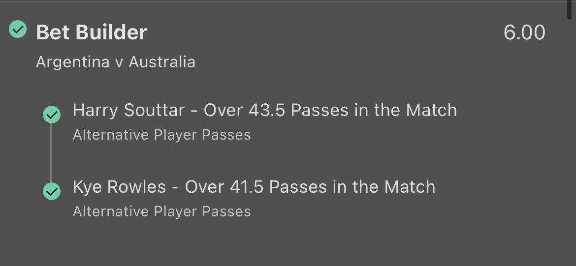 Not a bad start to the month

6.0 ✅
9.5 ✅
15.0 ✅

📈+13.75u on Souttar and Rowles passes today

All tipped in CBK VIP, if you want to join link is in my bio. 

We’ve done +160 units (£3980 @ £25/unit) in the last 4 months.