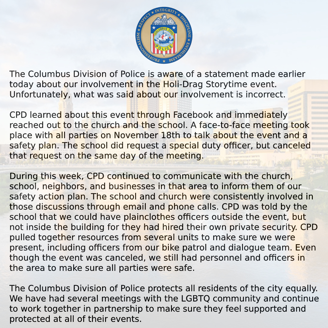 Columbus Division of Police tweet media