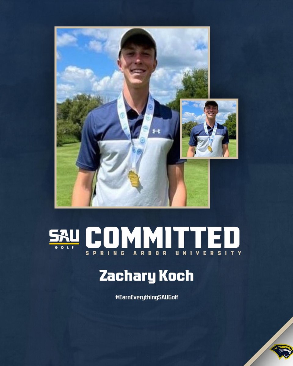 zachkoch14's tweet photo. Proud to announce my commitment to Spring Arbor University. I want to thank Coach Leyrer and all the coaches who gave me the opportunity to play for their programs. Most importantly thanks to my parents and God who helped guide and teach me to the person I am today #CougarNation https://t.co/4aHMS30lcV