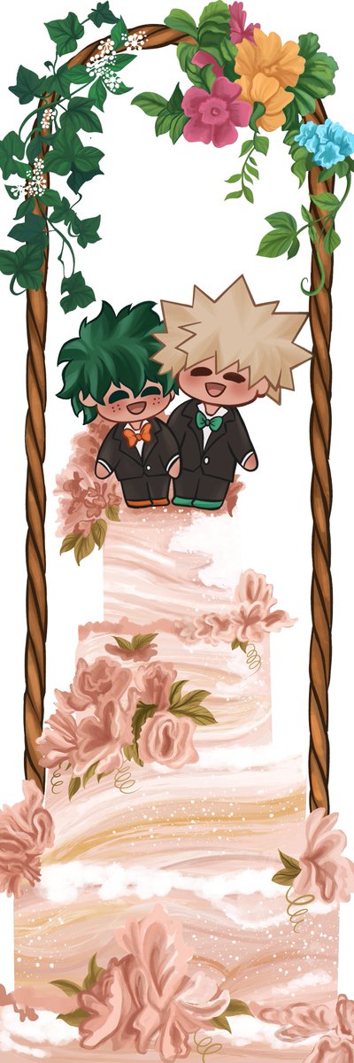 Look at them they're so happy and married and warm🧡💚 Being part of this zine has been such a blessing!

Here's the merch I did for @/bkdkeverafter 🍰🌹 