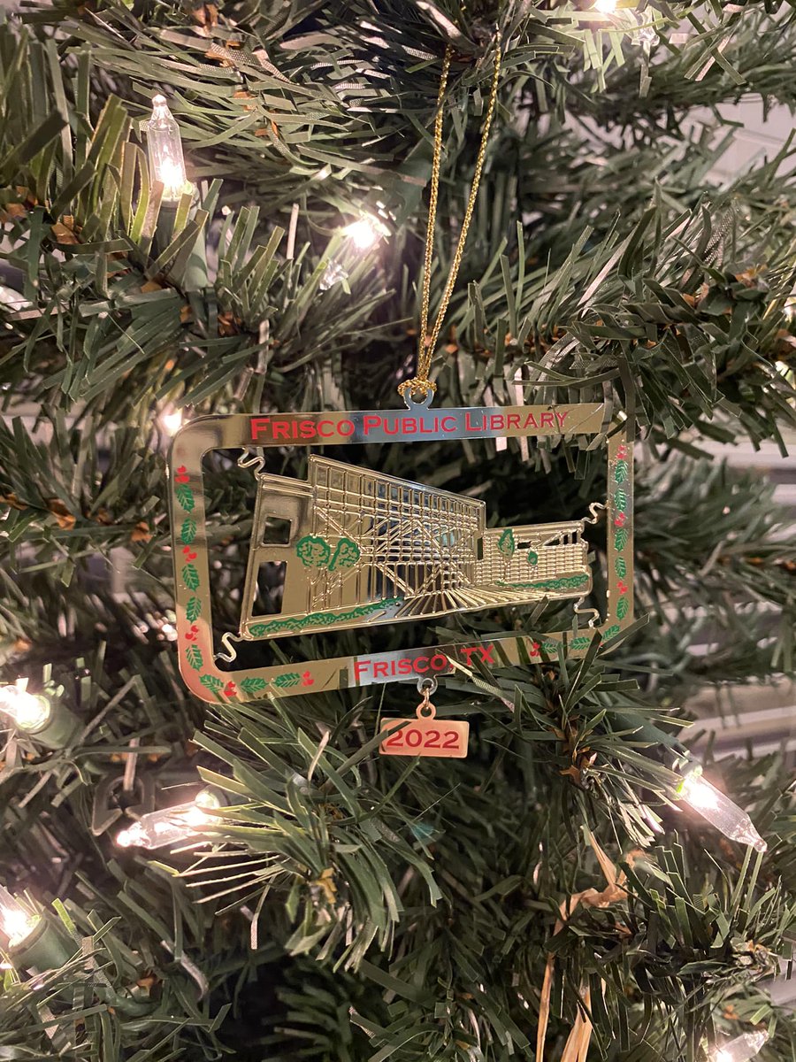 friscolibrary's tweet photo. Time is running out to get your 2022 Frisco Ornament! Trim your tree with the new Frisco Public Library building for $22 plus tax. Stop by the 1st floor information desk by 6pm Friday, December 9 to get your ornament before the library moves! #FriendsofFPL #ornament #holidays https://t.co/h9h6gYKdBs