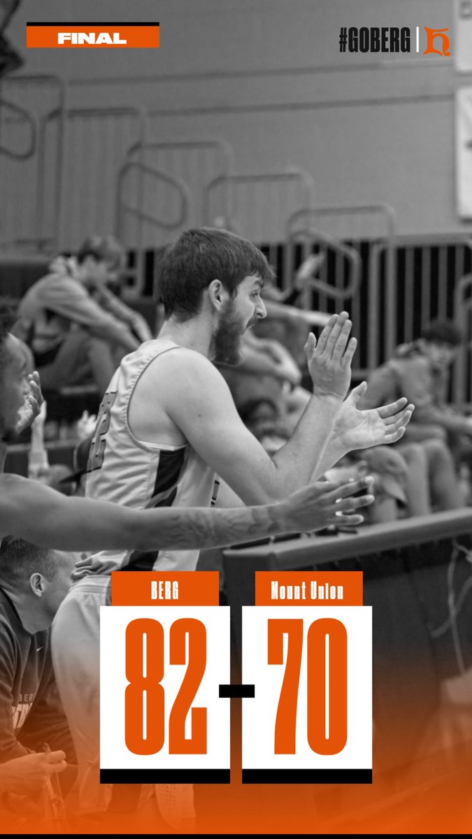 BergMensBBall's tweet photo. A great all around effort in front of an electric home crowd helps take down #2 Mount Union. 

Led by @hohman_15 with 15 and @fettibop with 14. 

Conference play continues with a trip to Wilmington next Saturday 12/10. 

#BergGang⚔️🏀 https://t.co/q9pwuyPgE4