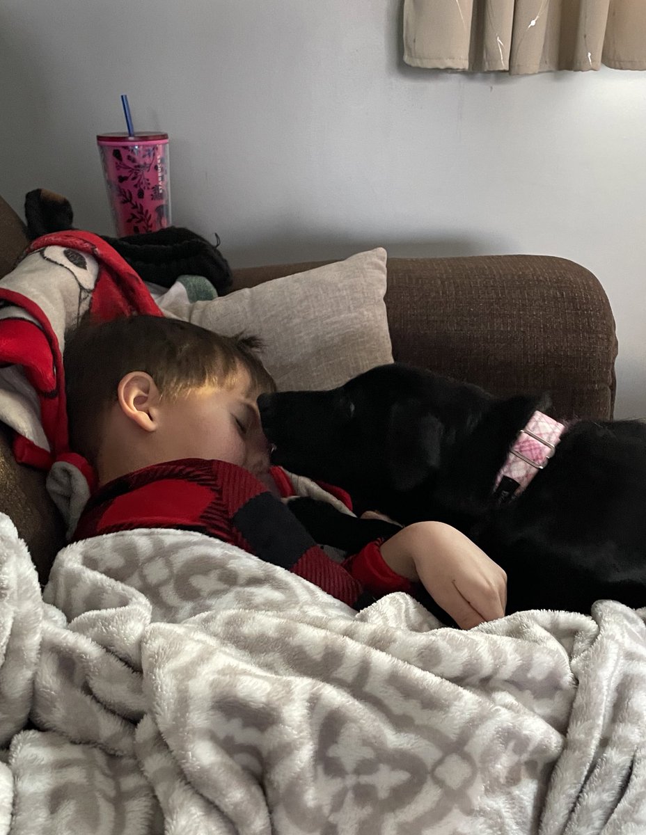 She woke this sick boy up from a restful nap, but the love is clearly there!!