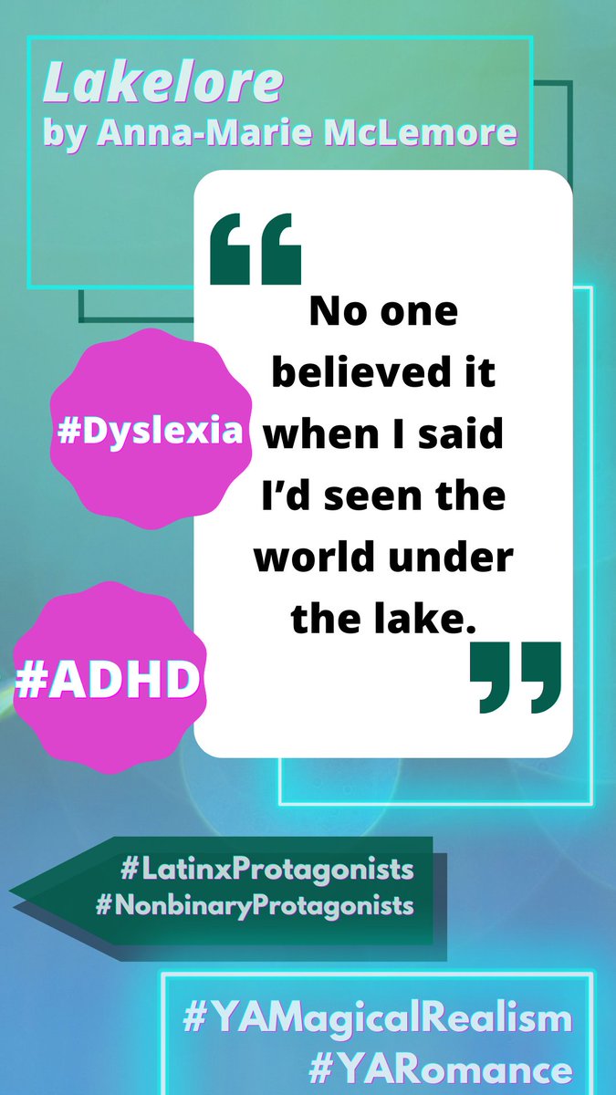 INCLUDAS Publishing (@includas) on Twitter photo “No one believed it when I said I’d seen the world under the lake.” — Lakelore by Anna-Marie McLemore <a href="/LaAnnaMarie/">Anna-Marie McLemore ✨ SELF-MADE BOYS out now</a>
#Dyslexia #ADHD #LatinxProtagonists #NonbinaryProtagonists #YAMagicalRealism #YARomance “No one believed it when I said I’d seen the world under the lake.” — Lakelore by Anna-Marie McLemore <a href="/LaAnnaMarie/">Anna-Marie McLemore ✨ SELF-MADE BOYS out now</a>
#Dyslexia #ADHD #LatinxProtagonists #NonbinaryProtagonists #YAMagicalRealism #YARomance