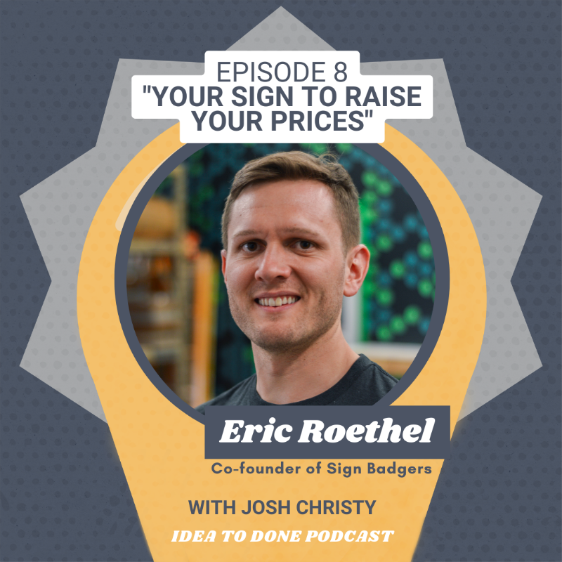 codelation's tweet photo. Ready for the next episode of the #FromIdeaToDone #podcast? Eric Roethel from @BadgersSign came by to discuss finding the sweet spot while pricing your product. Listen on podcast platforms and our site.
#Pricing #PricingYourProduct #SmallBusiness #SignBadgers #Entreprenuership