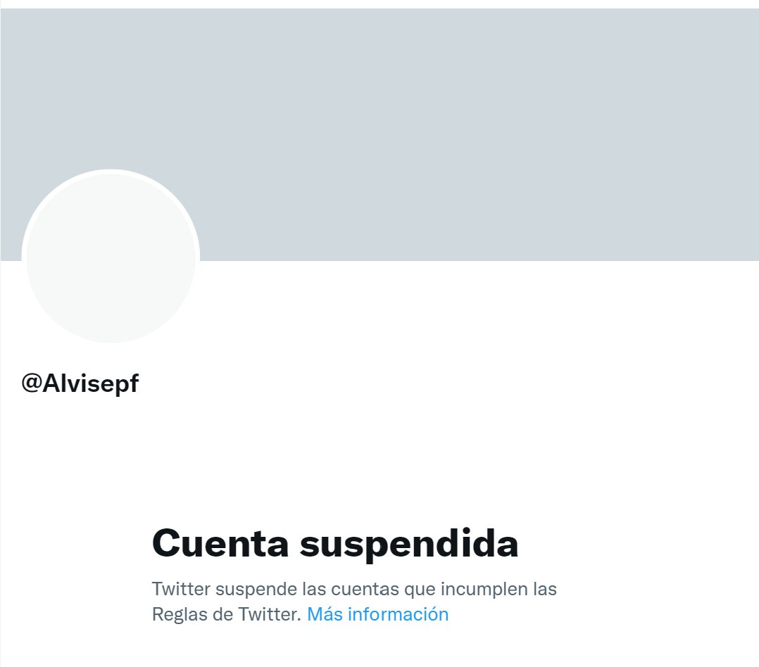 CabreoEspanyol's tweet photo. @elonmusk We still have people banned in Spain by @TwitterEspana because they were talking too much about the abuses of the social-communist government here.
Example: @Alvisepf 
Why don't you also publish WHO asked him to be banned? https://t.co/DY6HcdtTYq