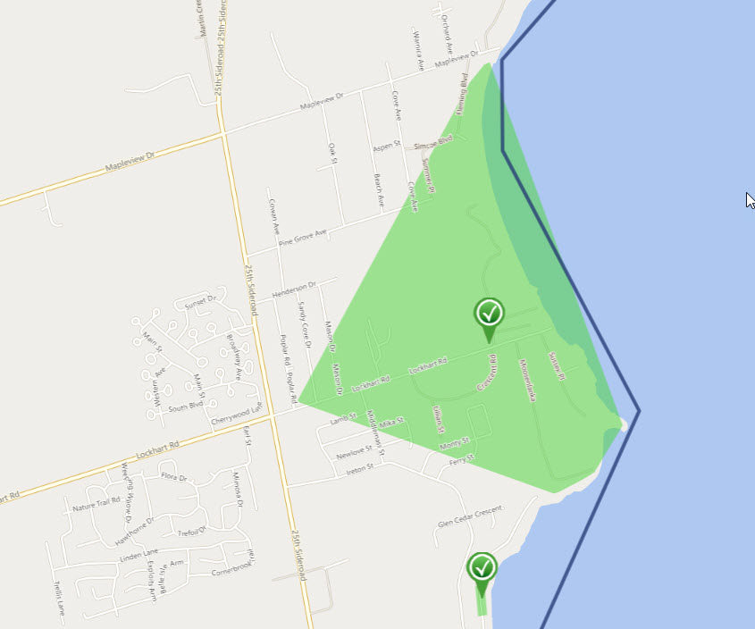 Power has been restored in the Lockhart Rd area east of 25th Sideroad.  If you are still without power, please call 705-431-4321 or report through social media. outage.innpower.ca/outages