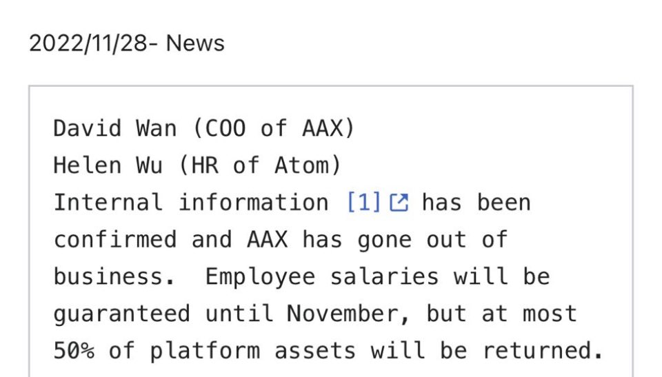 cryptodri1's tweet photo. @AAXExchange This is truth? https://t.co/0avf8lcs5K