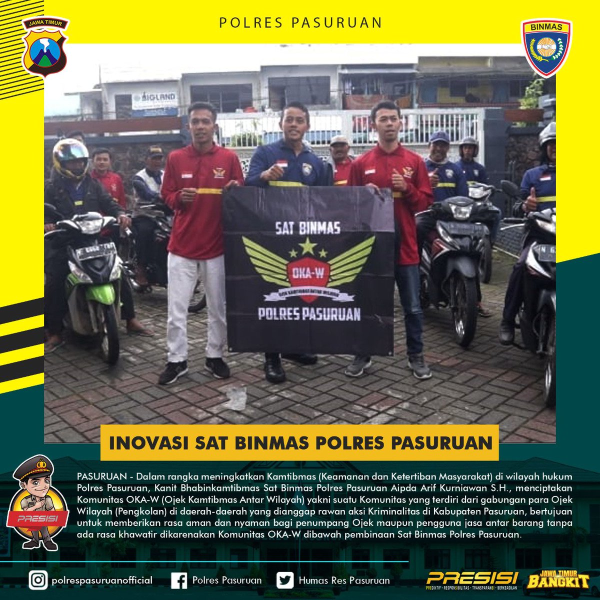 polsek_bangil's tweet photo. INOVASI SATBINMAS POLRES PASURUAN
#AYOPAKAIMASKER
#PATUHIPROTOKOLKESEHATAN
#JOGOPASURUAN
#PASURUANKEBALCOVID
#JATIMBERMASKER
#humaspolrespasuruan
#satlantaspolrespasuruan
#ditlantaspoldajatim
#akpol2004tatagtrawangtungga
#polantasjatim
#poldajatim
#humaspoldajatim
#korlantas https://t.co/x6z081aF8h